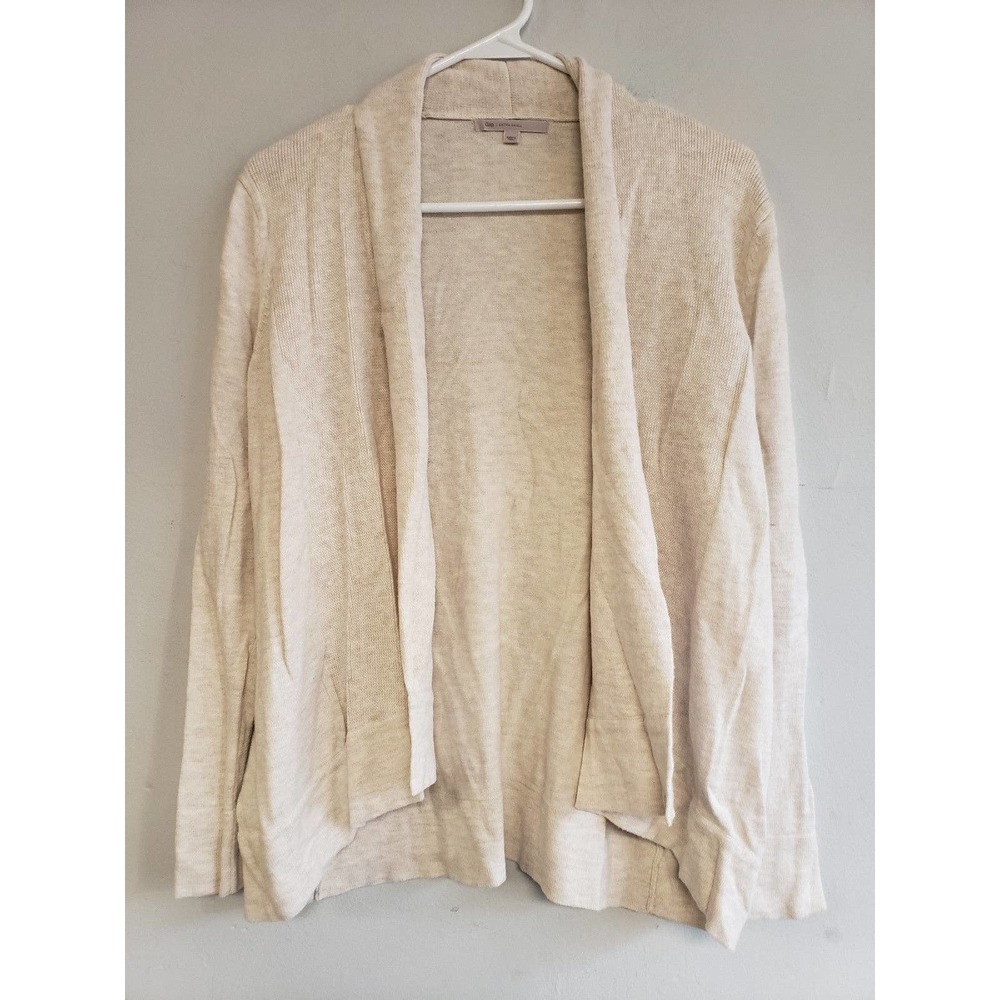 Women's XS Gap beige space dyed thick warm cardigan open front SOFT cashmere